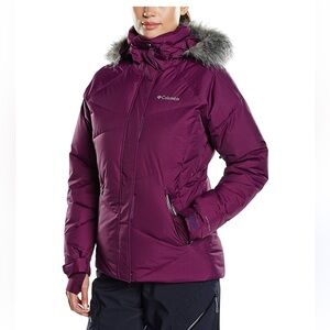 Columbia Women’s Lay D Down Jacket Hood Faux Fur Ski